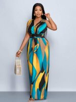 Plus Size Spring And Summer Fashion, Elegant And Sexy, Valentine's Day, Wedding Season Party, Music Festival, Beach, Seaside Vacation, Romantic Date, Halter Neck Tie, Cross Waist Tie - Image 7