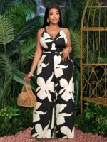 Plus Size Spring And Summer Fashion, Elegant And Sexy, Valentine's Day, Wedding Season Party, Music Festival, Beach, Seaside Vacation, Romantic Date, Halter Neck Tie, Cross Waist Tie - Image 6