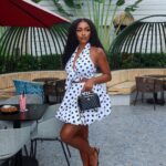 Polka Dot Print Halter Neck Sleeveless Puffy Short Summer Dress