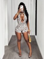 Summer New Sexy V-Neck Backless Skinny Romper For Women