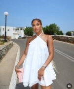 Halter Neck Mini Dress,Vestido Clothing Party Dress,Date Night Outfits,Birthday Outfits,Women Club Outfits,Cute Dress,Streetwear,Concert Outfit,Autumn Clothing,Back To School Clothes,Halloween Dress - Image 4