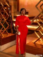 Euro-American style women's backless sexy pleated loose body-hugging dress with a , tie-up, split long dress and wide cuffs - Image 6