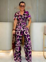 All-over printed casual daily wear, business trip, travel two-piece set - Image 3