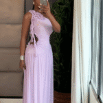 Elegant Asymmetric Neckline Gown with 3D Floral Embellishments | Formal Event Maxi Dress