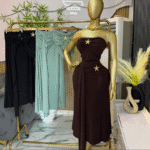 Star-Accent Strapless Crop & Maxi Skirt Y2K Baddie 2-Piece - Image 2