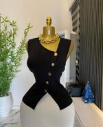 Vintage Style Women's Matching Set: Sleeveless Top + Bodycon Skirt Slim Fit Design - Image 2