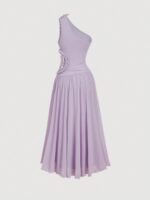 Elegant Asymmetric Neckline Gown with 3D Floral Embellishments | Formal Event Maxi Dress - Image 3