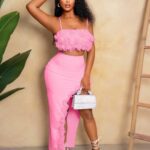 Women's Ruffled Cami Crop Top & Slit Midi Skirt - Sexy 2-Piece Outfit