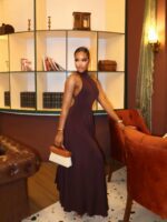 Halter Neck Backless Slim-Fit Maxi Dress - High-End Evening Gown, Elegant Bodycon Dress for Cocktail Party