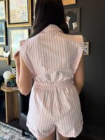 Effortlessly Chic Striped Blazer Romper for Casual & Dressy Summer Days - Image 3