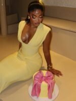 Autumn/Winter New Sexy Party & Birthday Party & Evening Party & Banquet & Date & Elegant & Bachelorette Party & Graduation Season & Wedding Season & Gathering & Valentine's Day Sexy Fitted  Sleeveless Deep V-Neck Ruched Waist Shiny Stretchy Knit Maxi Dress - Image 2