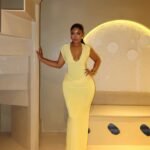 Autumn/Winter New Sexy Party & Birthday Party & Evening Party & Banquet & Date & Elegant & Bachelorette Party & Graduation Season & Wedding Season & Gathering & Valentine's Day Sexy Fitted  Sleeveless Deep V-Neck Ruched Waist Shiny Stretchy Knit Maxi Dress