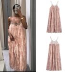 Sexy Spaghetti Straps Tie Dye Dress Women Fashion Backless V Neck Holiday Summer Dresses Beach Vestidos（No stock available, orders welcome）