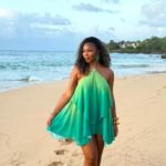 Halter Neck Gradient Mini Dress Women Backless Tiered Flowy Chiffon Sundress for Beach Vacation Daily Wear