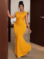 Elegant Curvy Fit Mermaid Dress - Bodycon Floor-Length Formal Gown for Gala, Cocktail Parties & Black Tie Events - Image 2