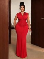 Elegant Curvy Fit Mermaid Dress - Bodycon Floor-Length Formal Gown for Gala, Cocktail Parties & Black Tie Events - Image 4