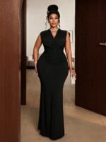 Elegant Curvy Fit Mermaid Dress - Bodycon Floor-Length Formal Gown for Gala, Cocktail Parties & Black Tie Events - Image 3