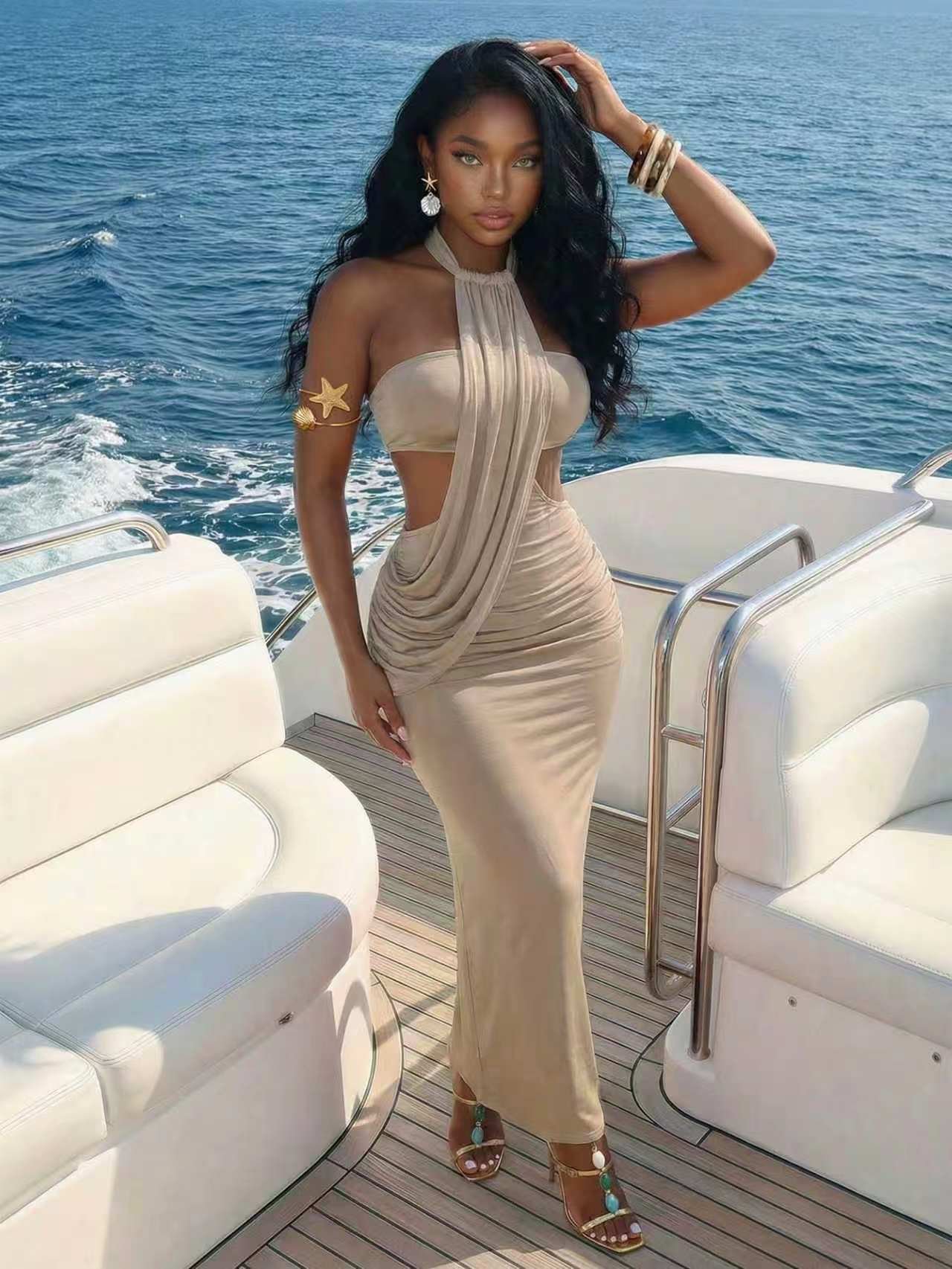 微信图片_20260610101200_668_24 Sexy Halter Neck Cutout Maxi Dress - Bodycon for Date Night & Resort Wear - Image 1