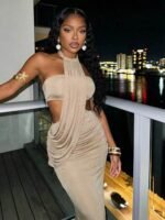 Sexy Halter Neck Cutout Maxi Dress - Bodycon for Date Night & Resort Wear - Image 5